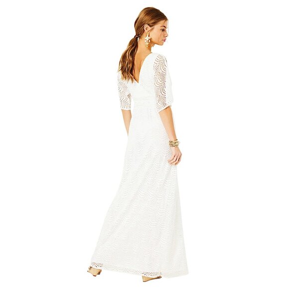 Lilly Pulitzer Parigi Maxi Dress in Resort White Shell Lace NWT - Size Medium - Picture 3 of 7